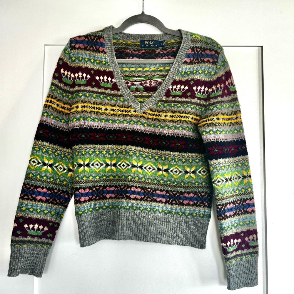 Polo Ralph Lauren V Neck Sweater multicolor Aztec